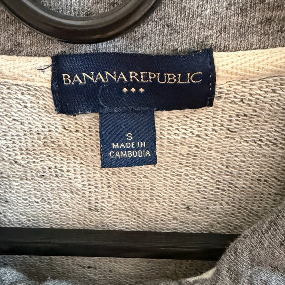 Banana Republic gray men's quarter-zip